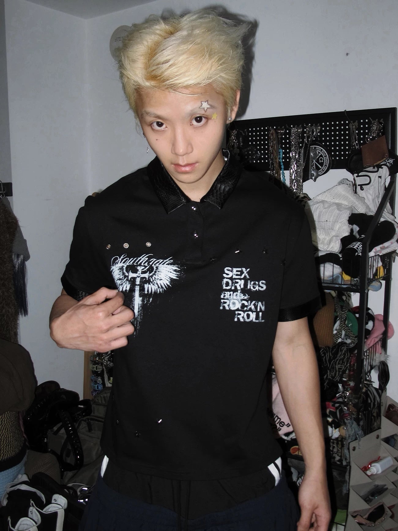 Studded Rock Graphic Cotton Polo product view 2