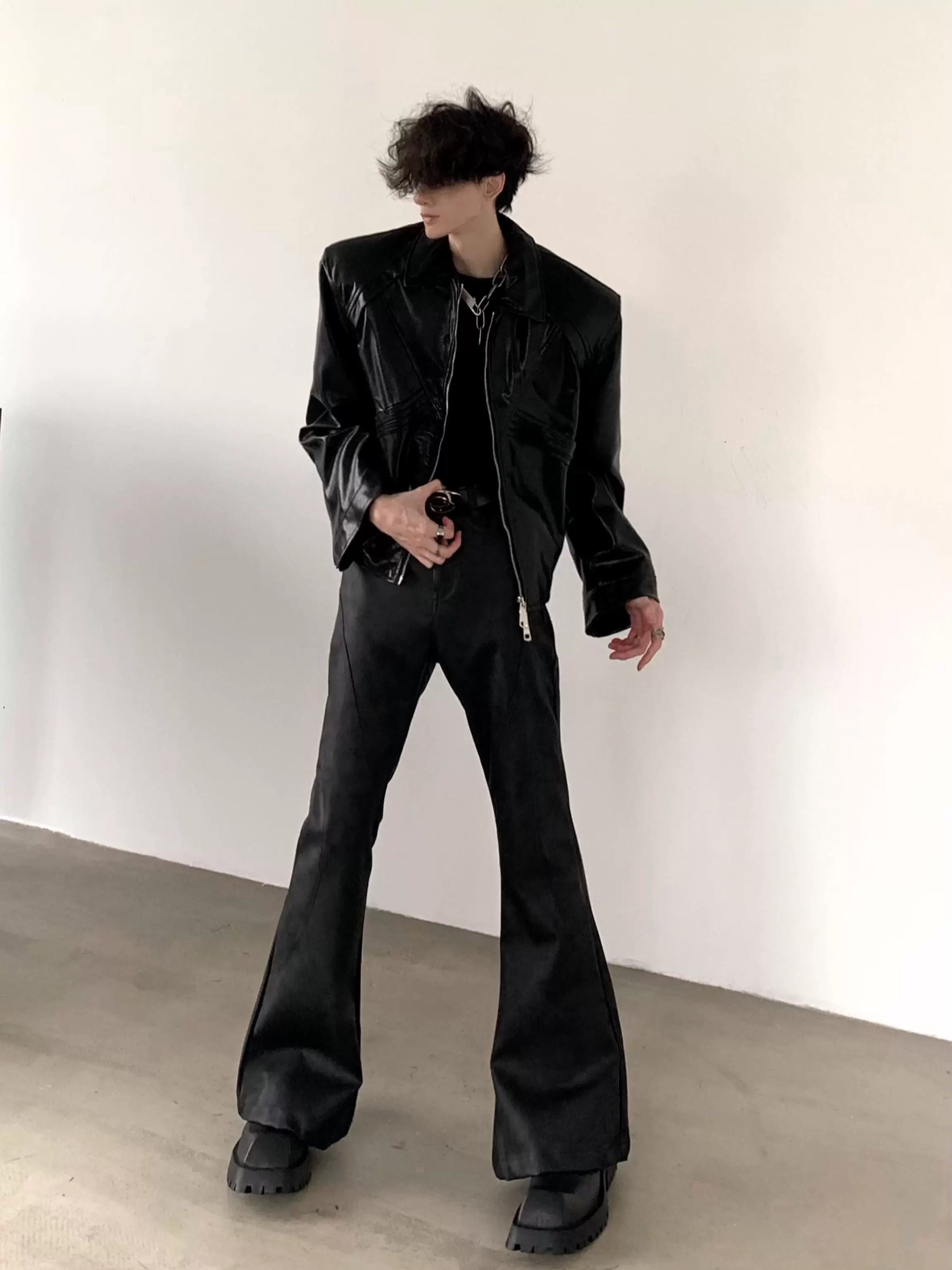 Structured Faux-Leather Moto Jacket product view 1
