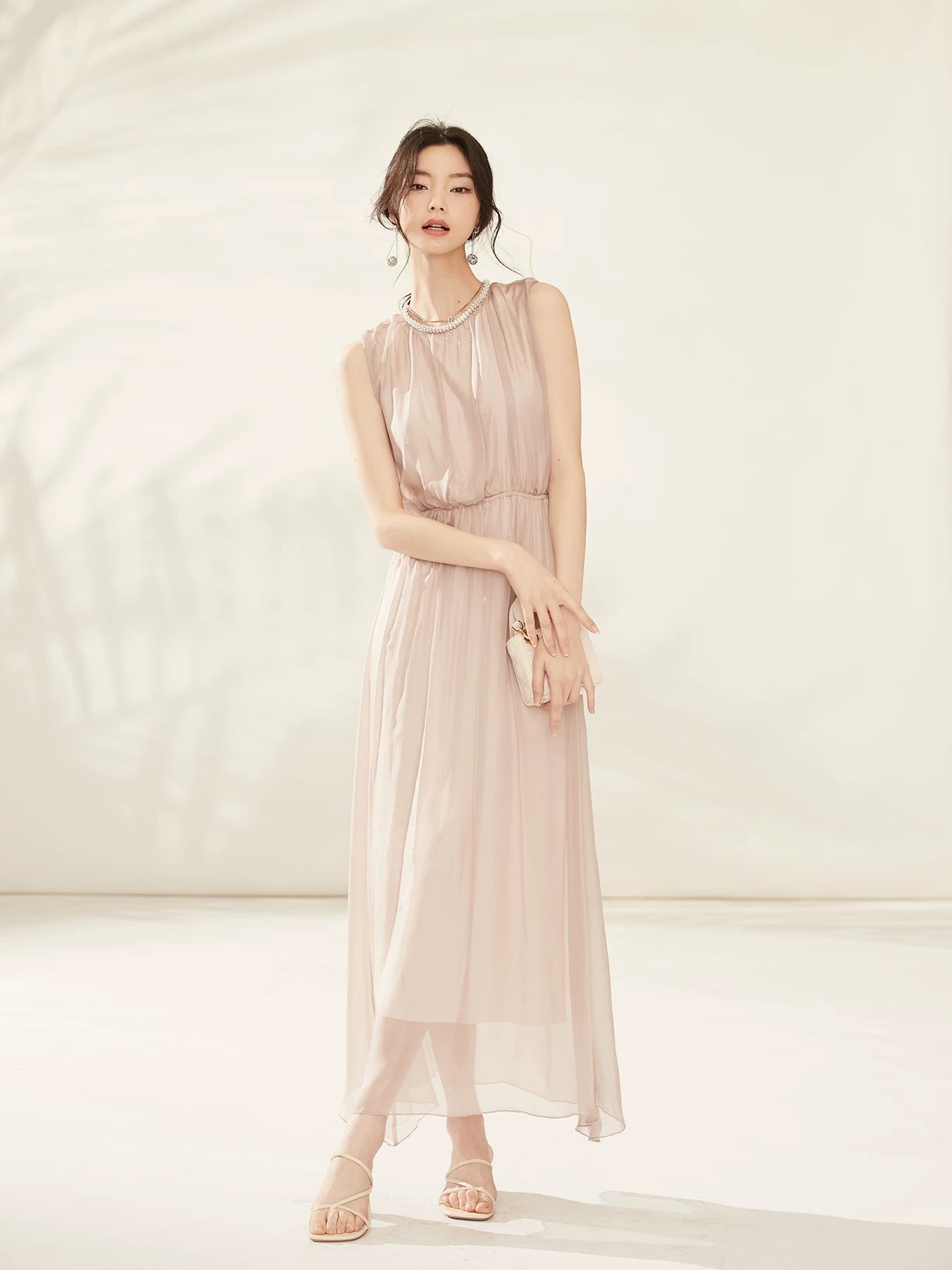 Champagne Silk Midi Dress product view 2