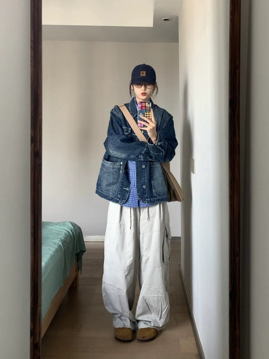 Oversized Vintage-Wash Denim Jacket product view 2
