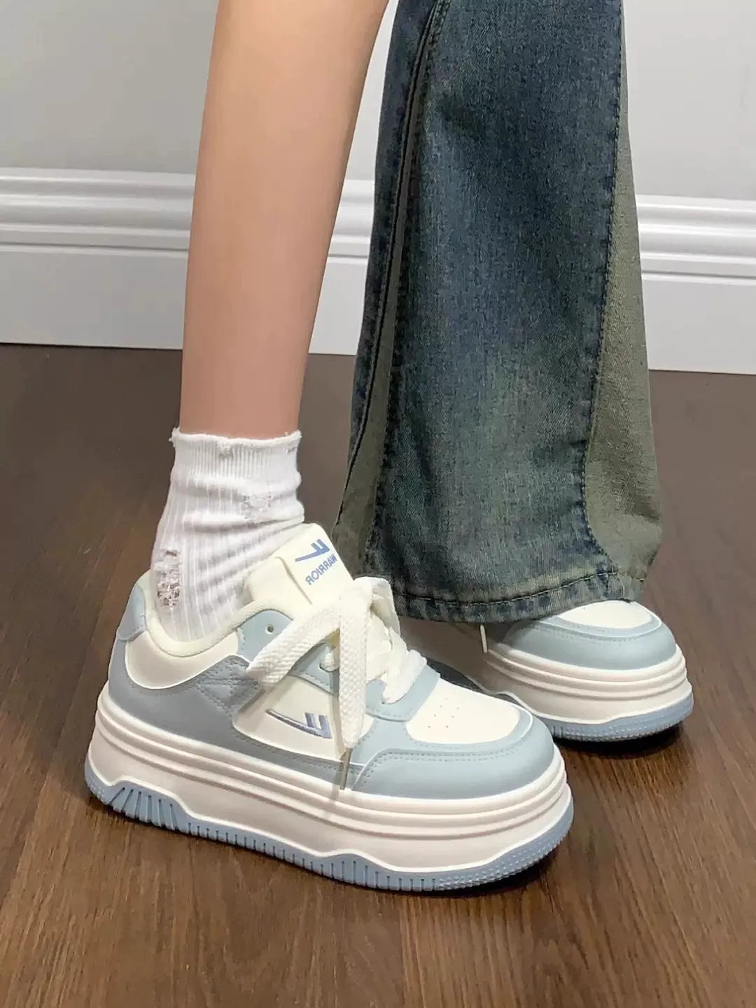 Contrast-Sole Platform Sneakers product view 2