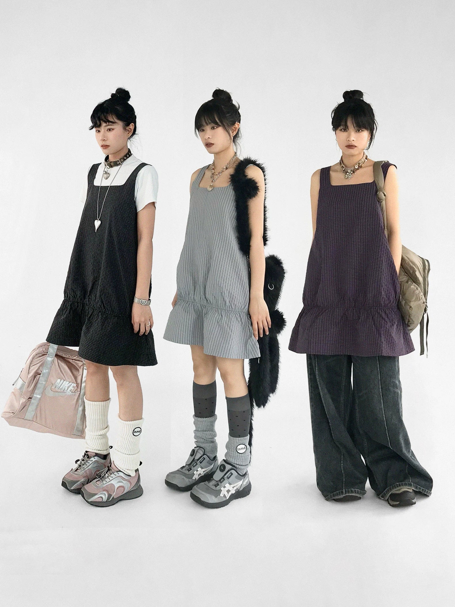 Ruffled Plaid Pinafore Dress product view 2