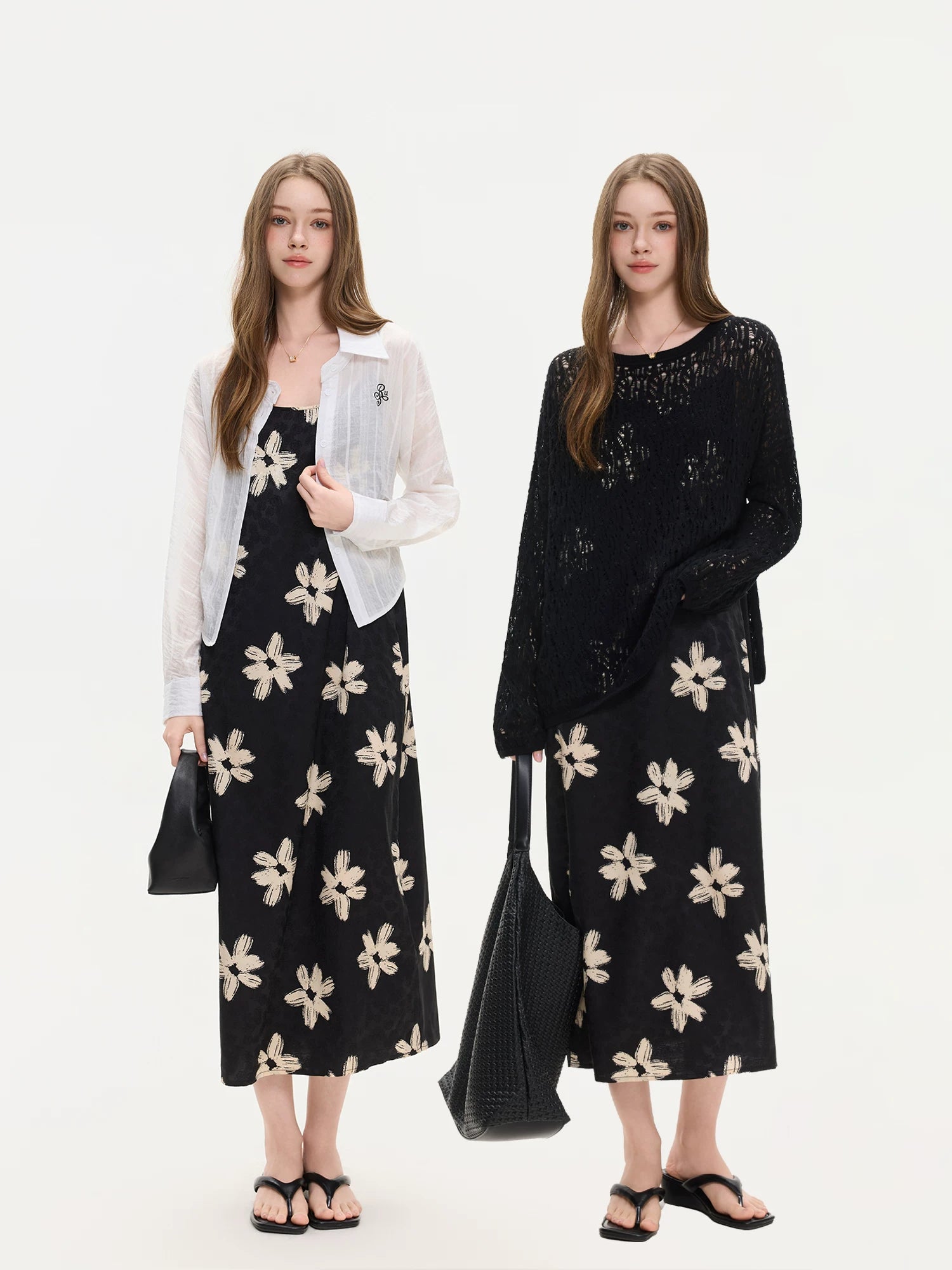 Floral Applique Slip Midi Dress product view 2