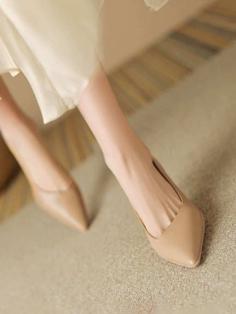Soft-Leather Point-Toe Kitten Heels product view 3