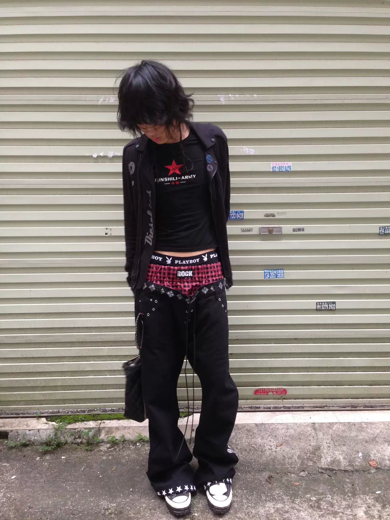 Double-Waist Graphic Wide-Leg Jeans product view 3