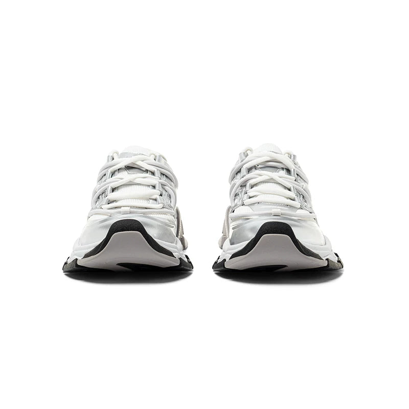 Silver Sculpted-Panel Chunky Runner Sneakers product view 2