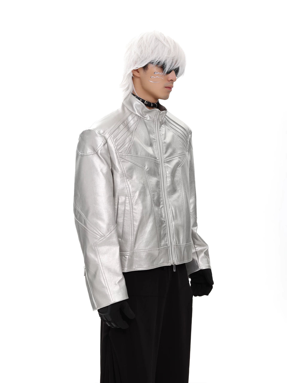 Silver Spine Moto Jacket product view 3