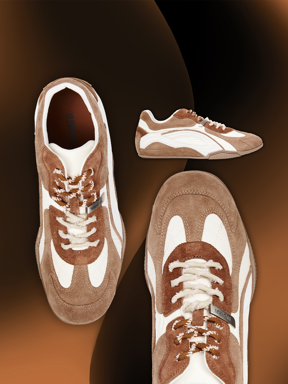 Contrast-Panel Low-Profile Racing Sneakers product view 3