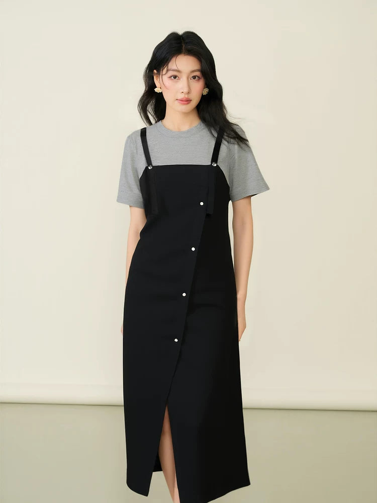 Layered Tee Pinafore Midi Dress product view 2