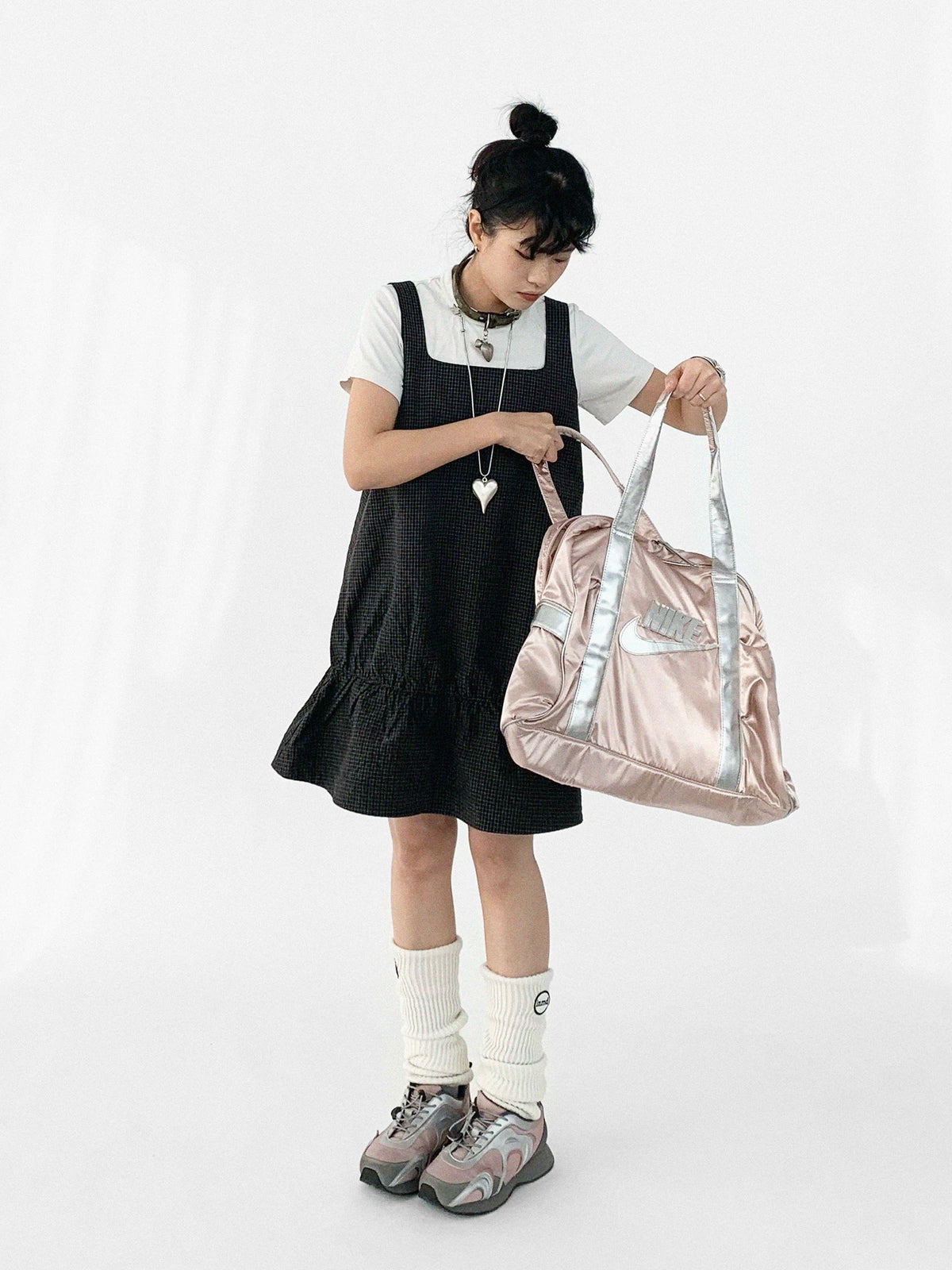 Ruffled Plaid Pinafore Dress product view 3