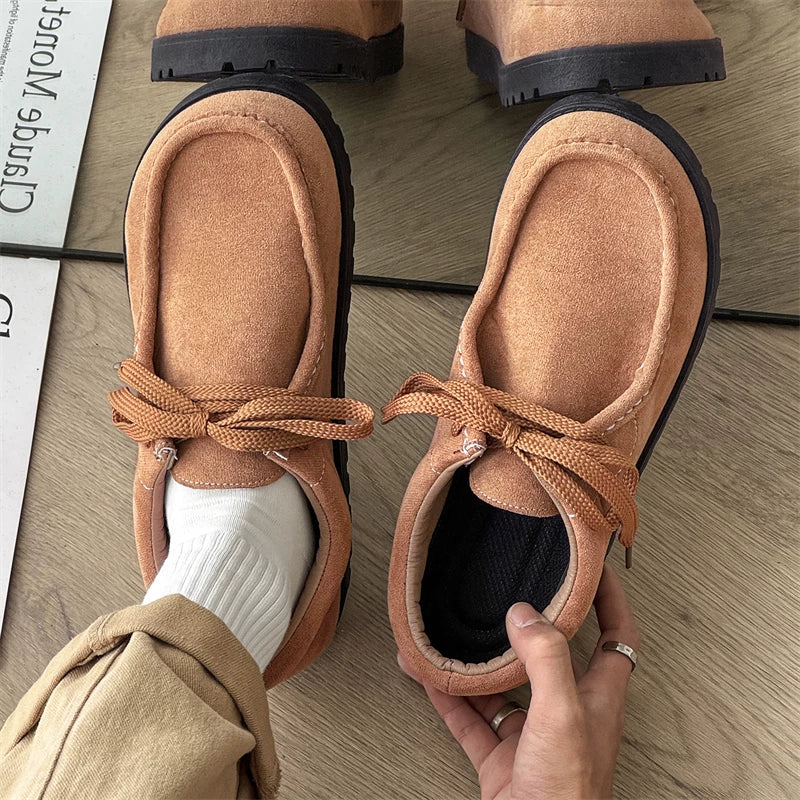 Square-Toe Suede Lace-Up Shoes product view 2