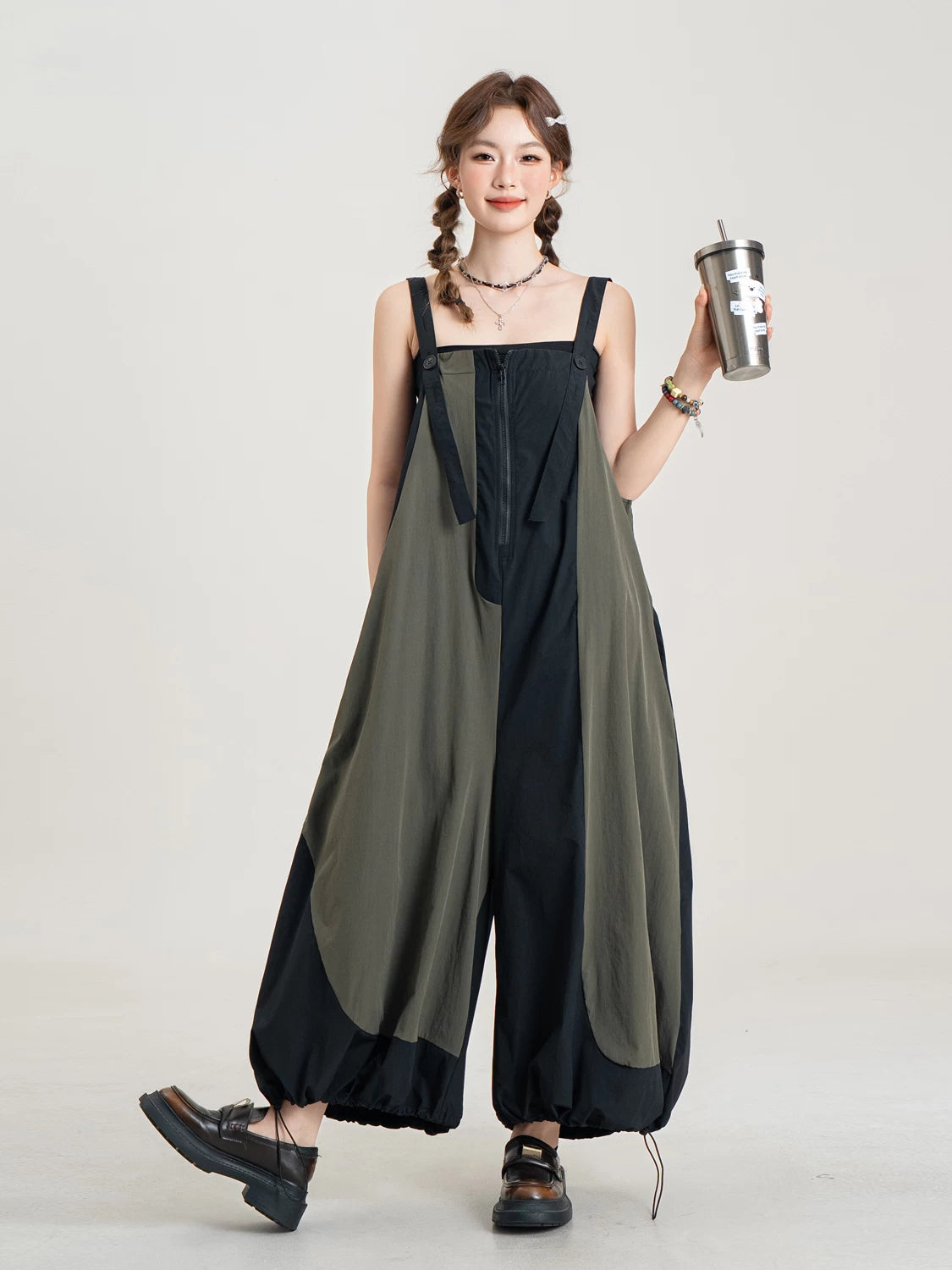 Color-Block Balloon-Leg Jumpsuit product view 3