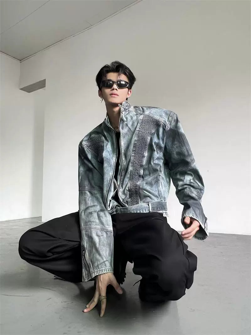 Gradient-Wash Stand-Collar Jacket product view 3