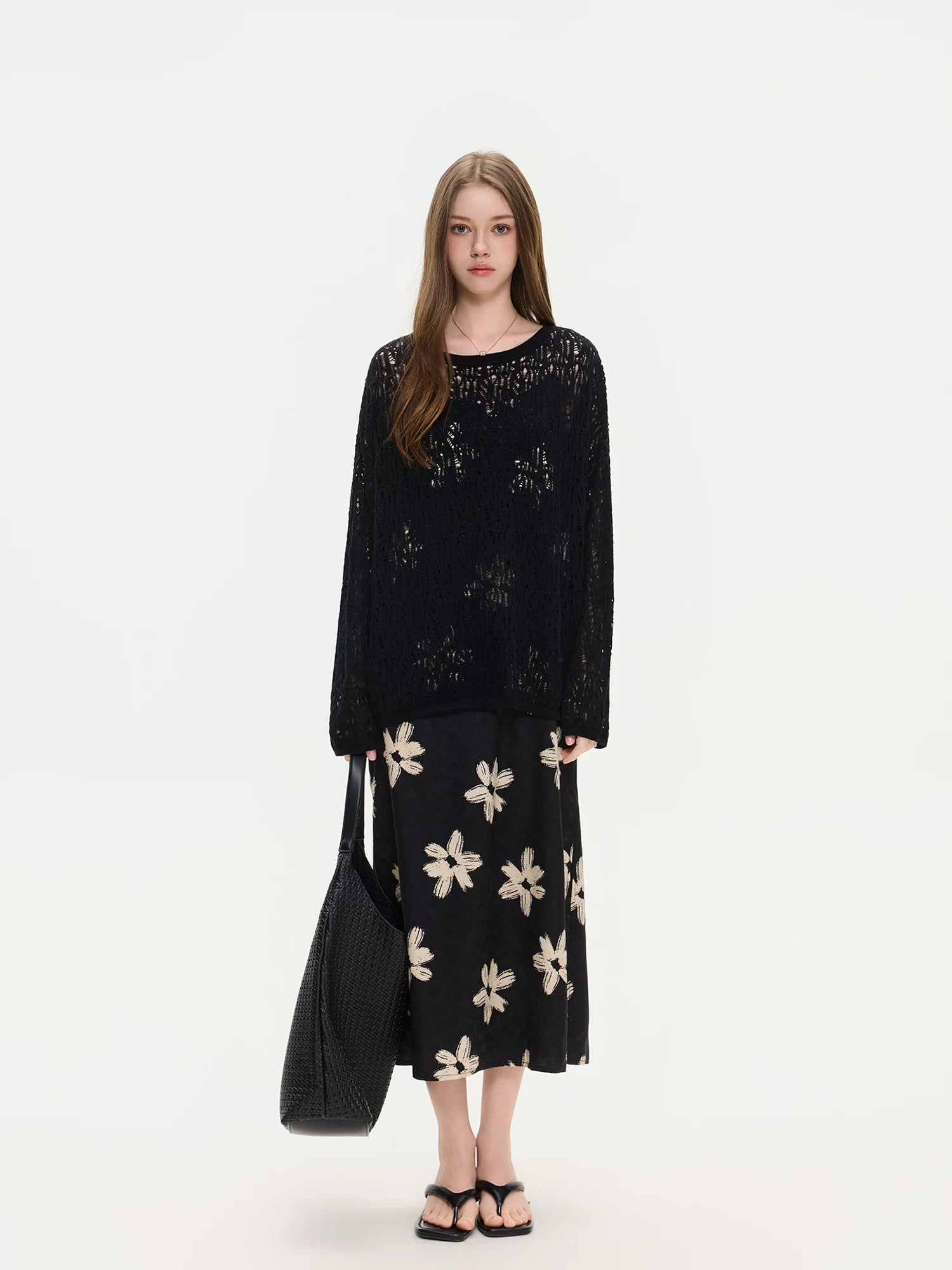 Floral Applique Slip Midi Dress product view 3