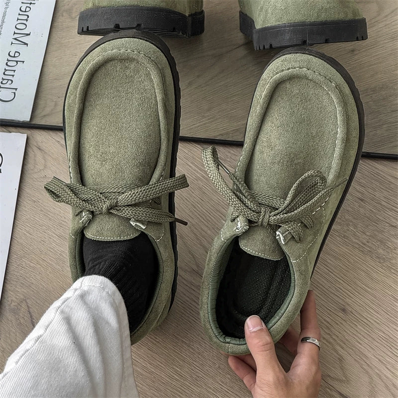 Square-Toe Suede Lace-Up Shoes product view 3