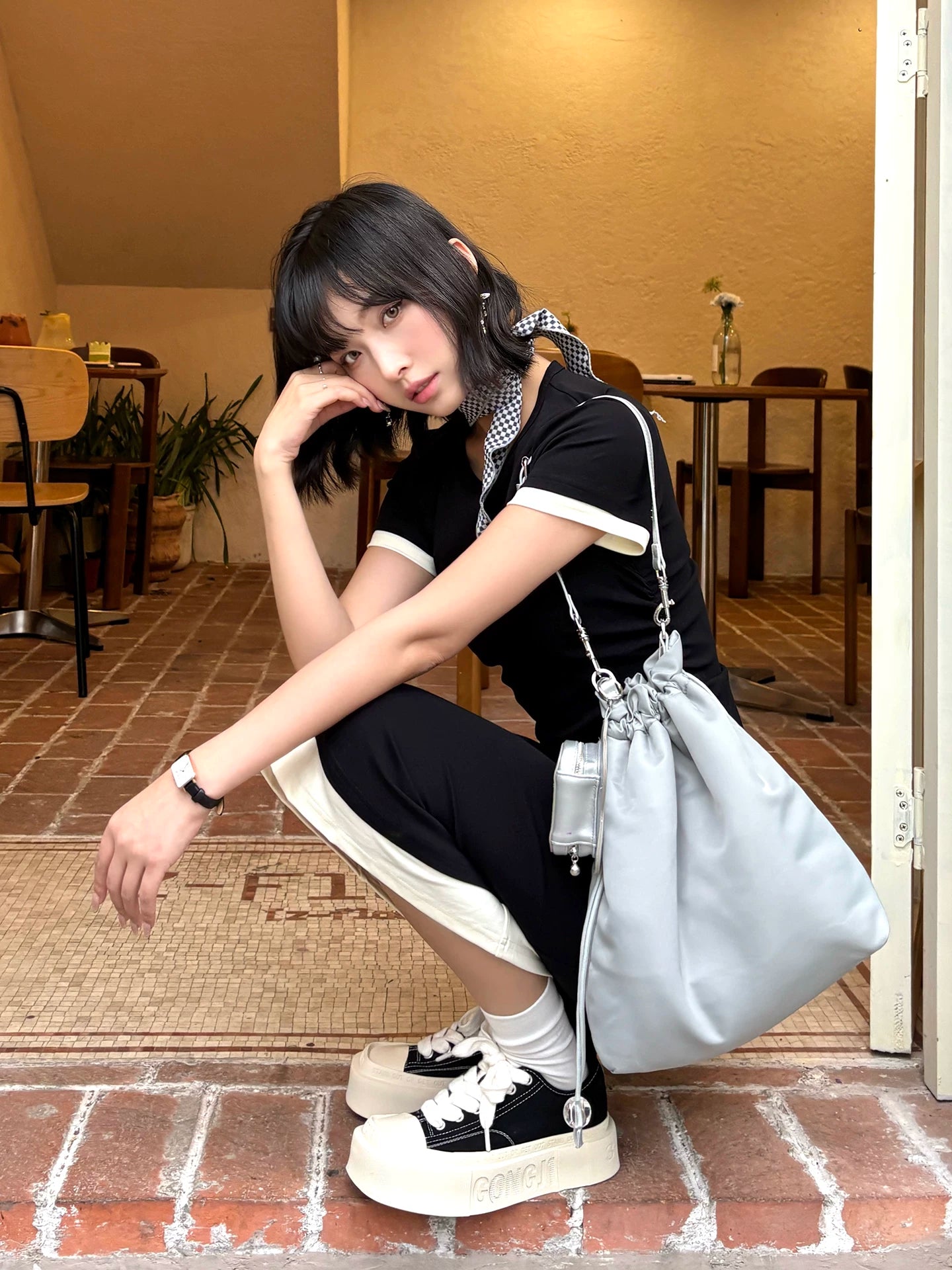 Square-Toe Platform Canvas Sneakers product view 3