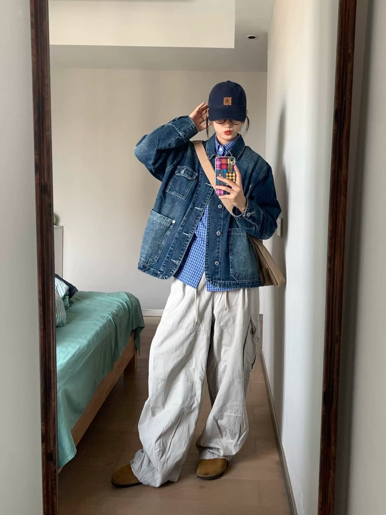 Oversized Vintage-Wash Denim Jacket product view 4