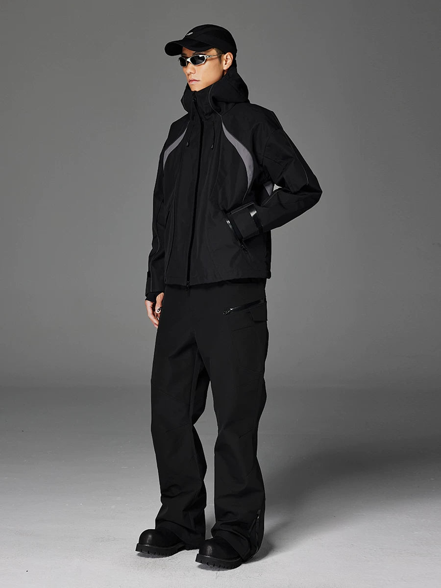 Contrast-Panel Hooded Shell Jacket product view 4