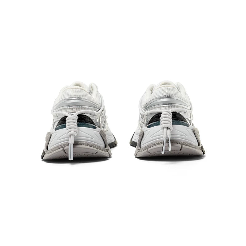 Silver Sculpted-Panel Chunky Runner Sneakers product view 3