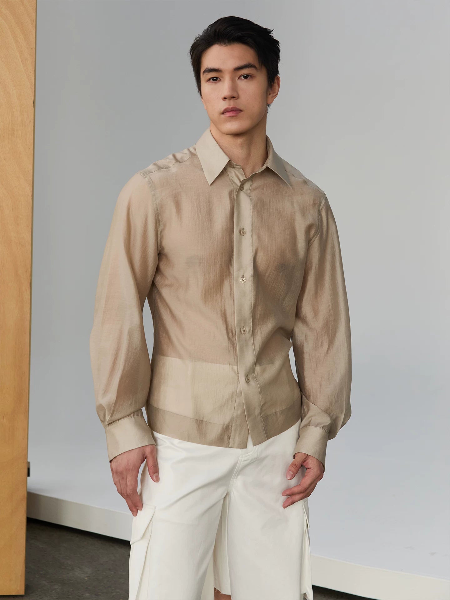 Fluid Sheen Tailored Long-Sleeve Shirt product view 2