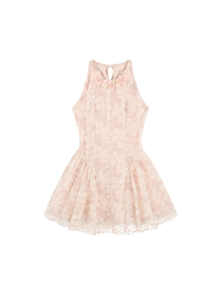 Petal Lace Halter Mini Dress product view 4