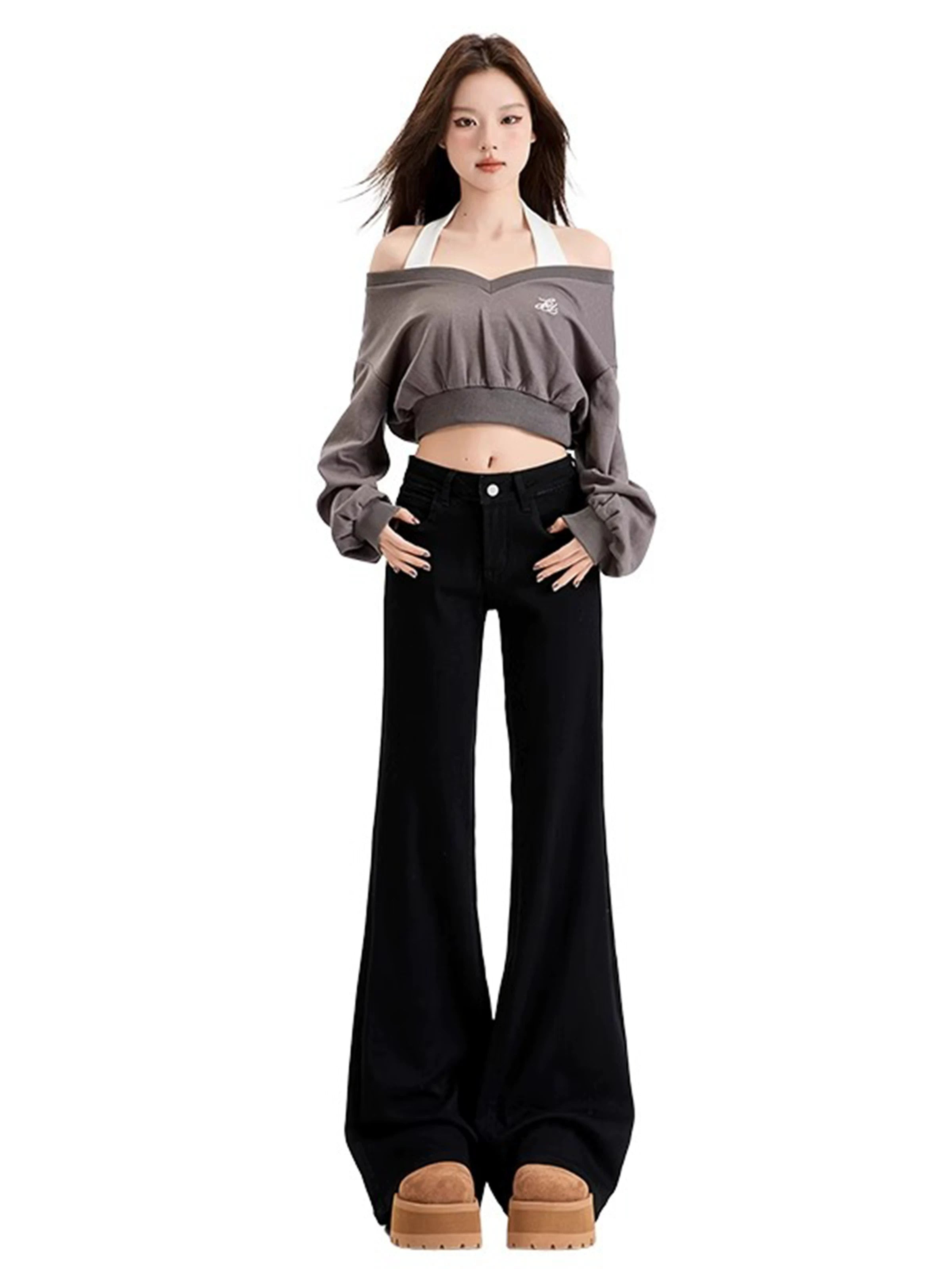 Low-Rise Flared Jeans product view 1
