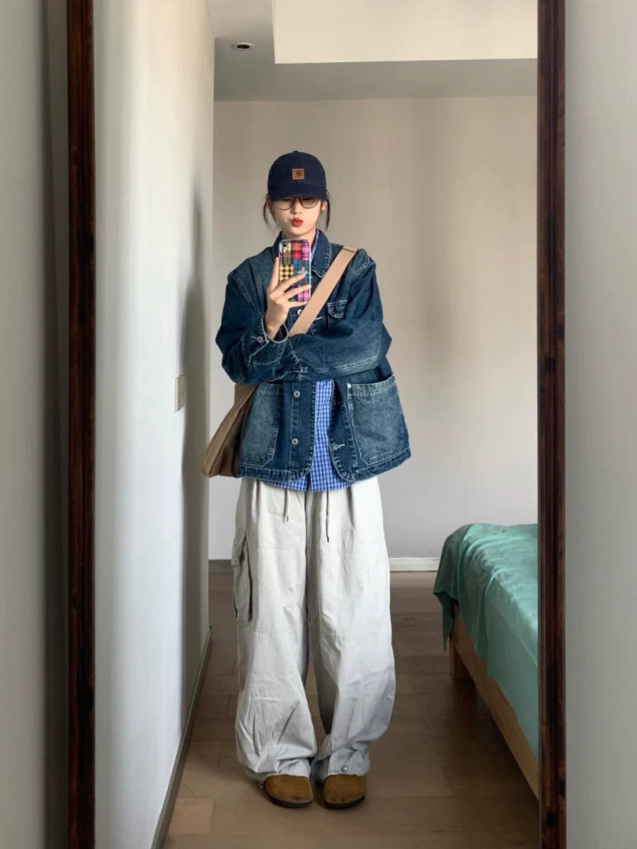 Oversized Vintage-Wash Denim Jacket product view 5