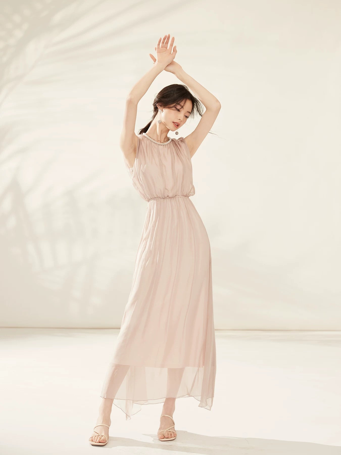 Champagne Silk Midi Dress product view 5