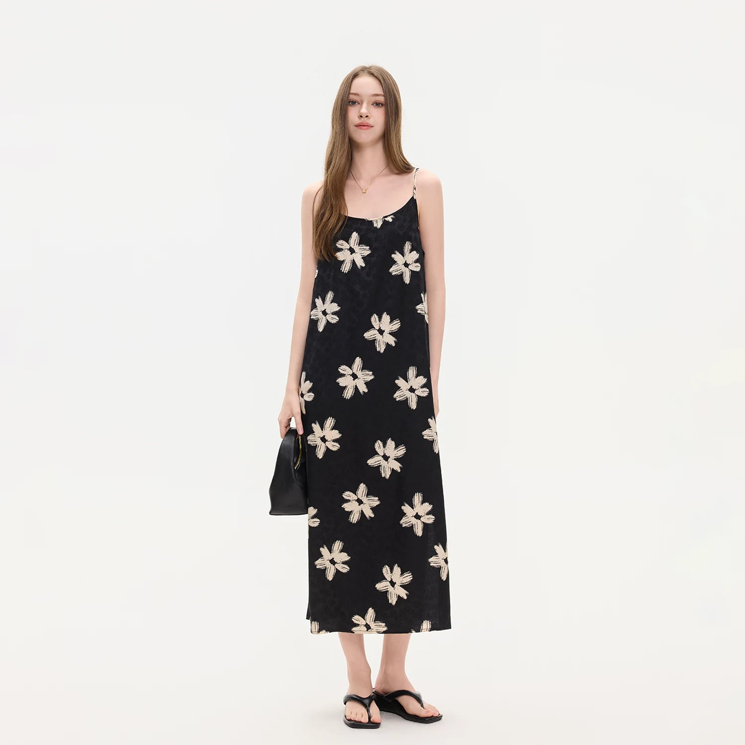 Floral Applique Slip Midi Dress product view 4