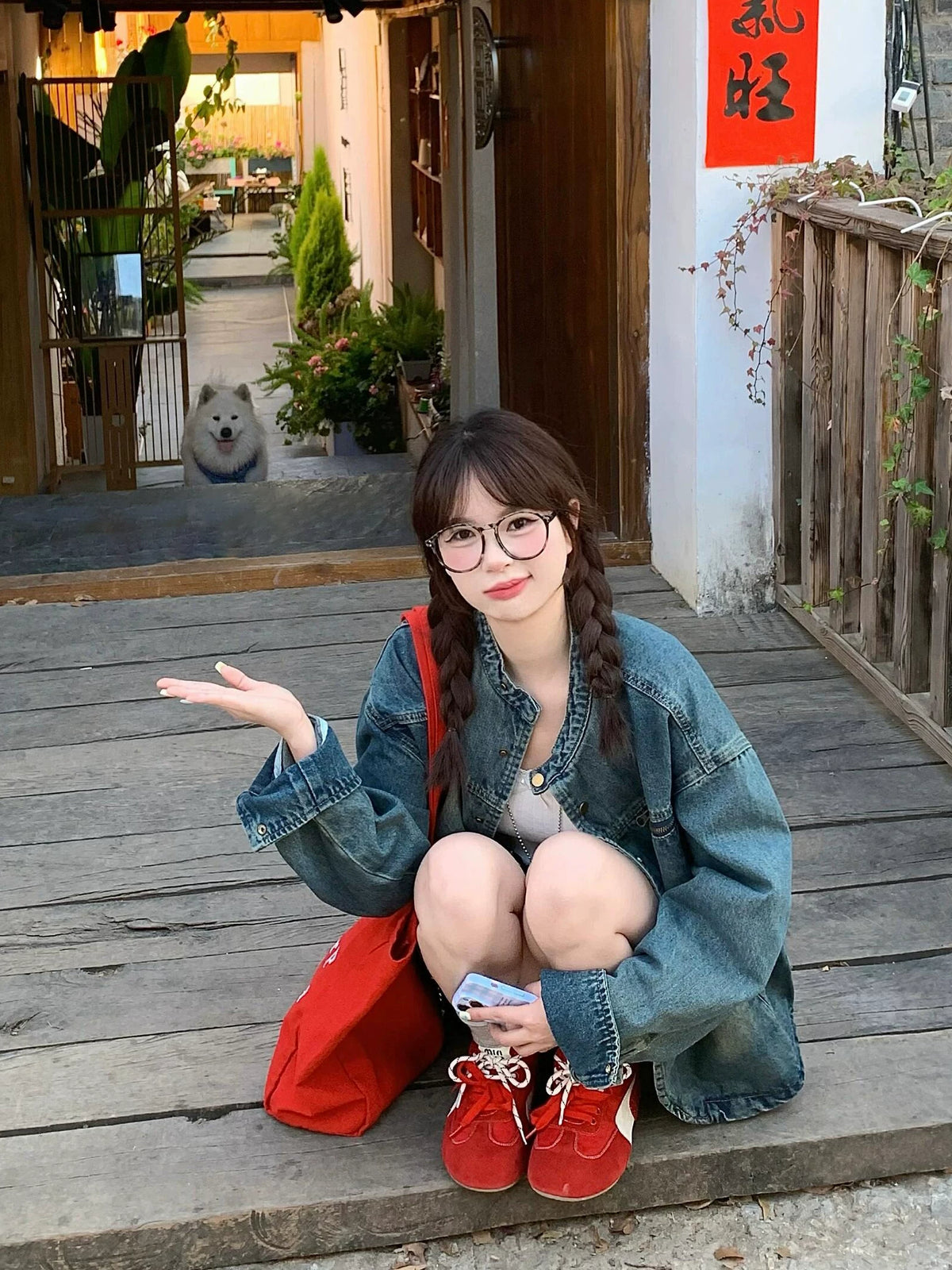 Boxy Washed Denim Trucker Jacket product view 5