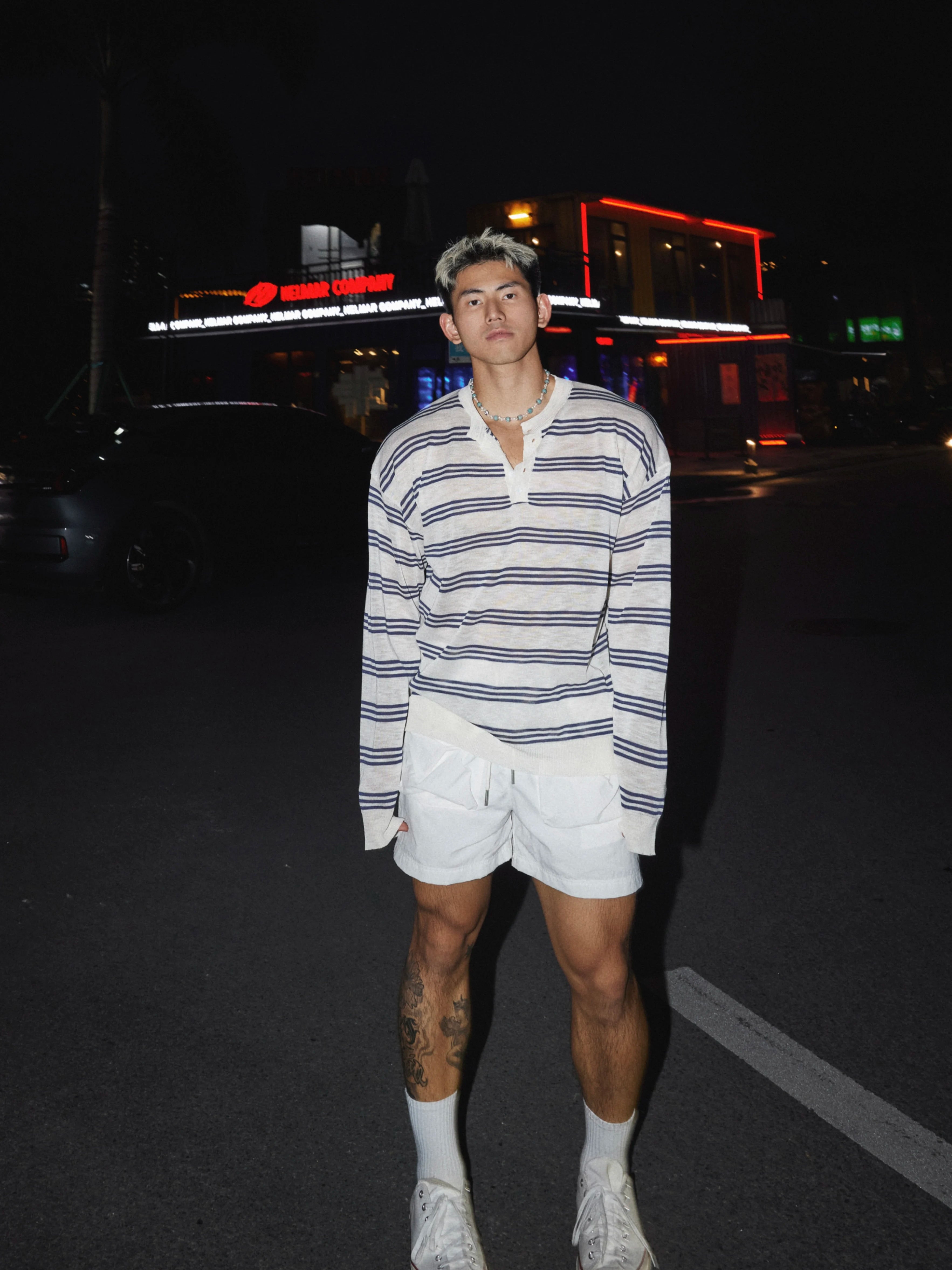 Textured Stripe Long-Sleeve Henley product view 5