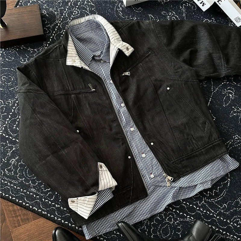 Check-Collar Canvas Harrington Jacket product view 4