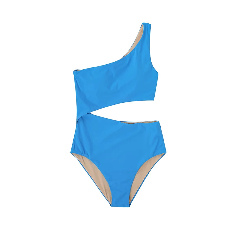 Asymmetric Cutout One-Piece Swimsuit product view 1