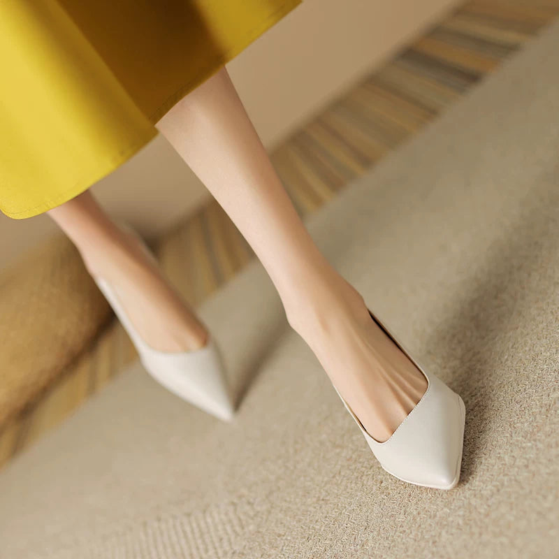 Soft-Leather Point-Toe Kitten Heels product view 4