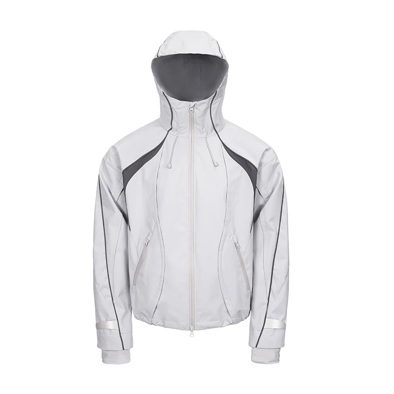 Contrast-Panel Hooded Shell Jacket product view 1