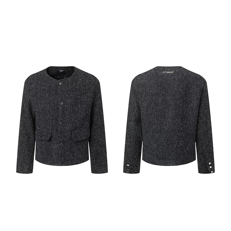 Shimmered Collarless Structured Jacket product view 5