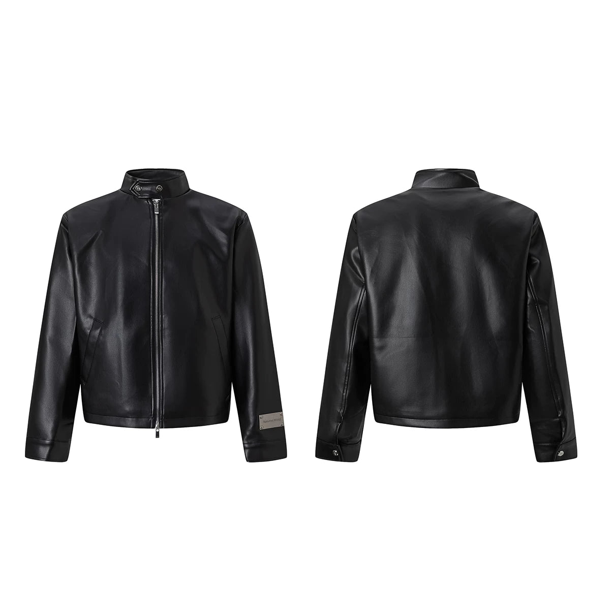 Sculpted-Shoulder Moto Jacket product view 5