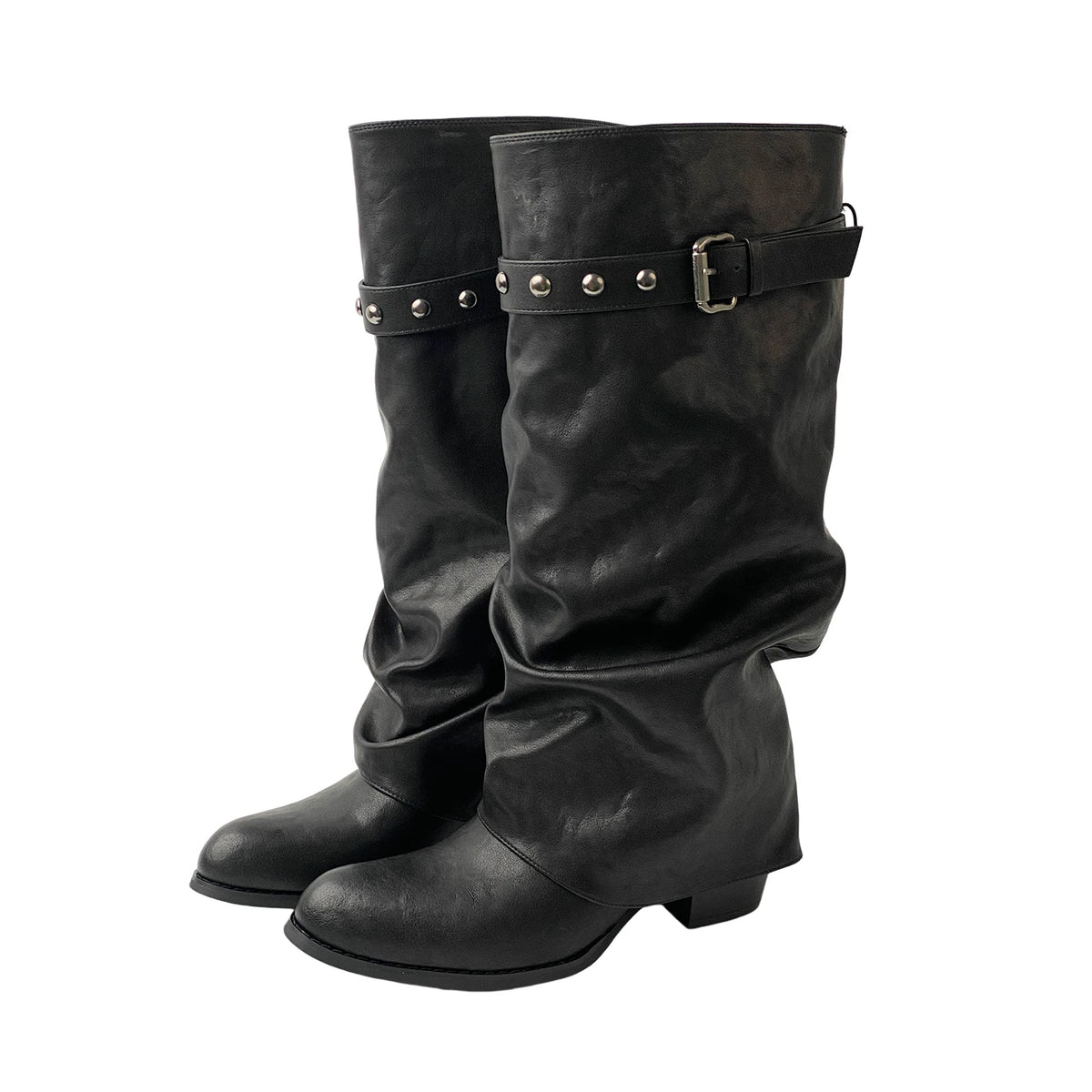 Studded-Strap Slouch Tall Boots product view 1