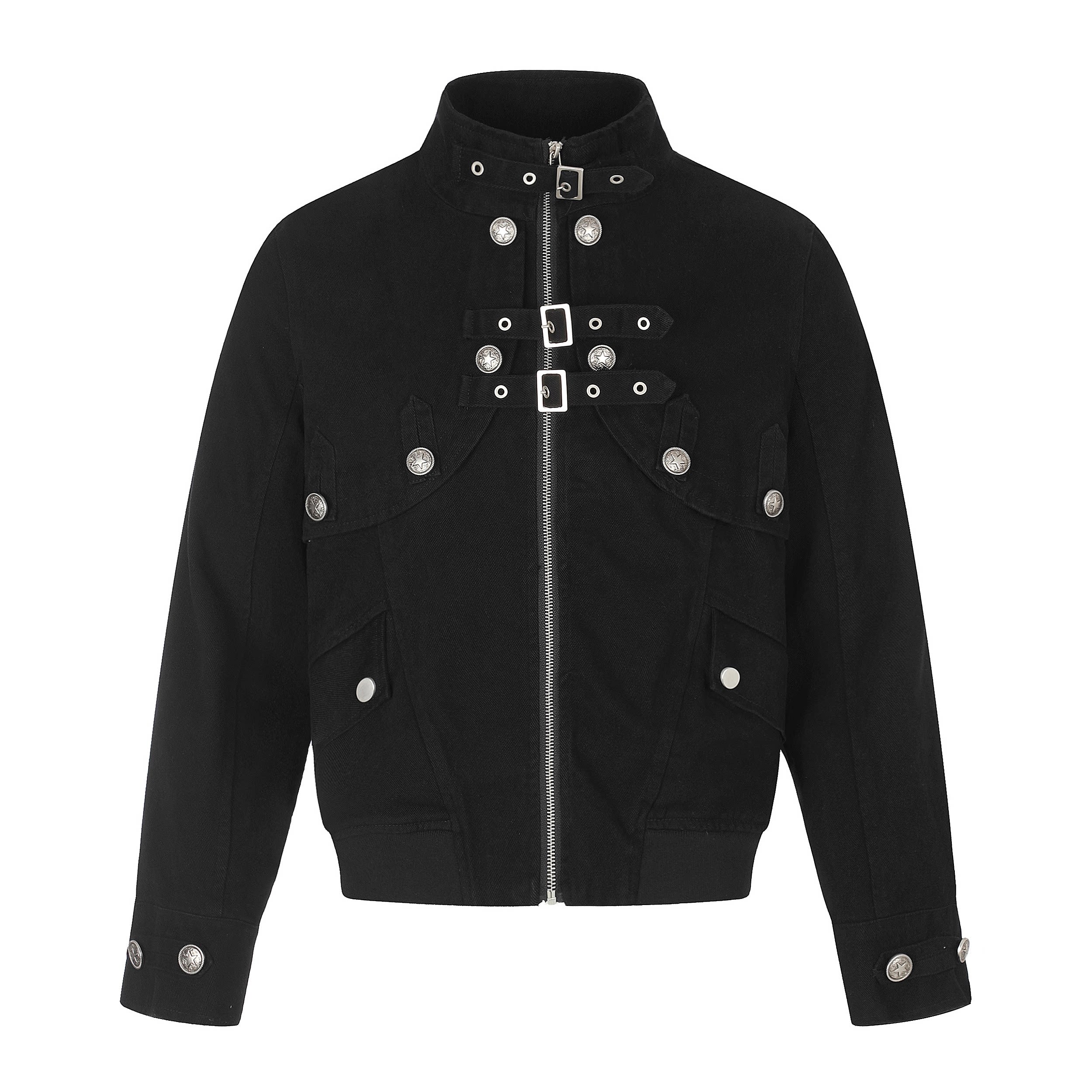 Buckle-Strap Stand-Collar Jacket product view 7