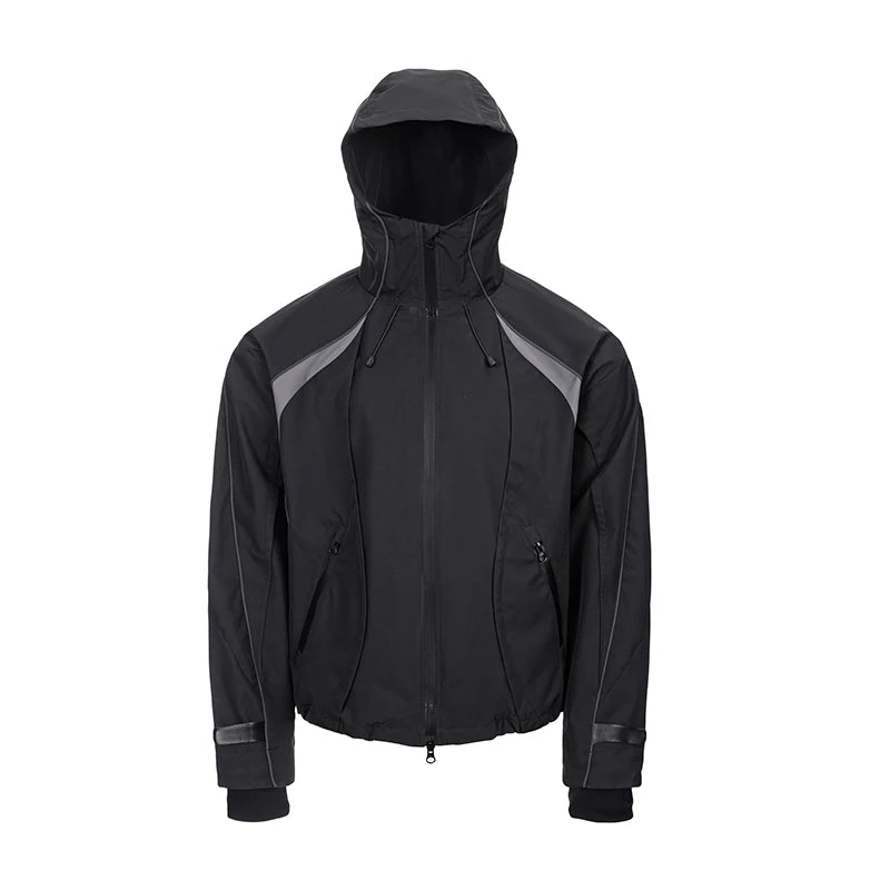 Contrast-Panel Hooded Shell Jacket product view 2