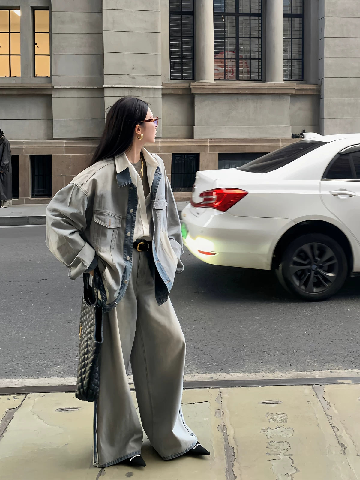 Oversized Layered Denim Jacket product view 4