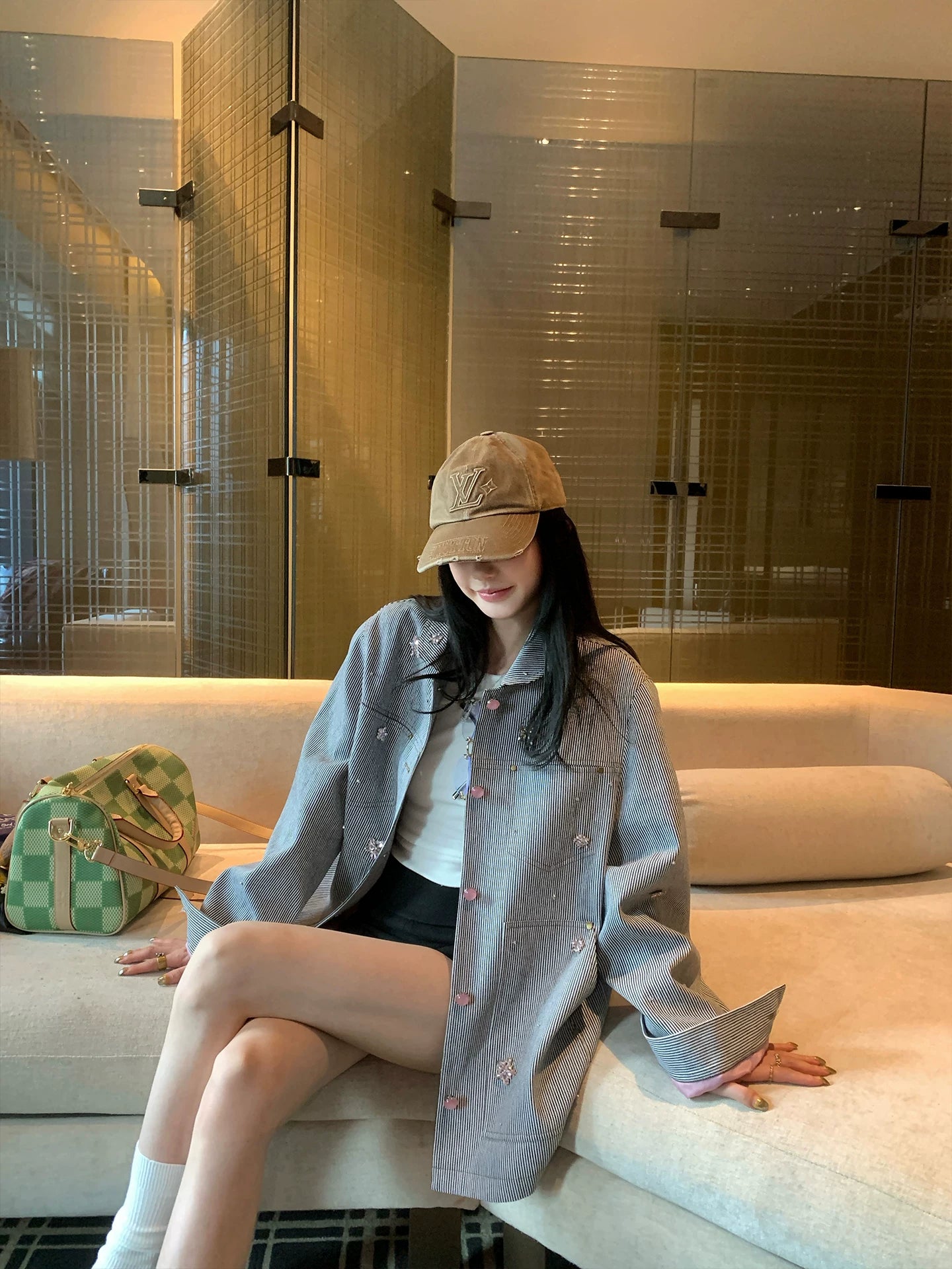 Striped Oversized Denim Jacket product view 6