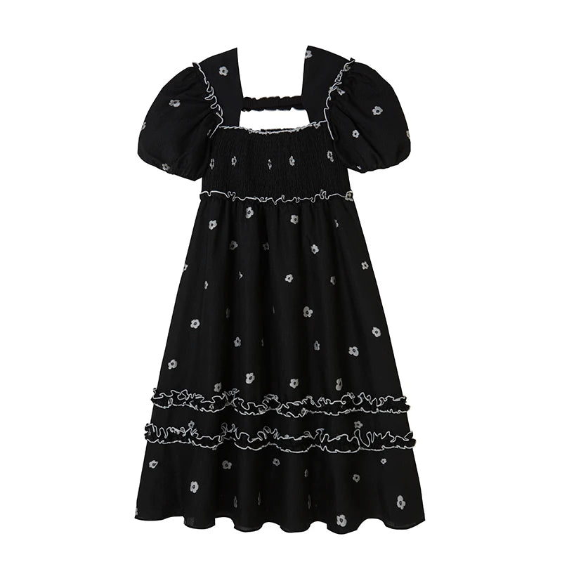 Floral Embroidered Square-Neck Midi Dress product view 7