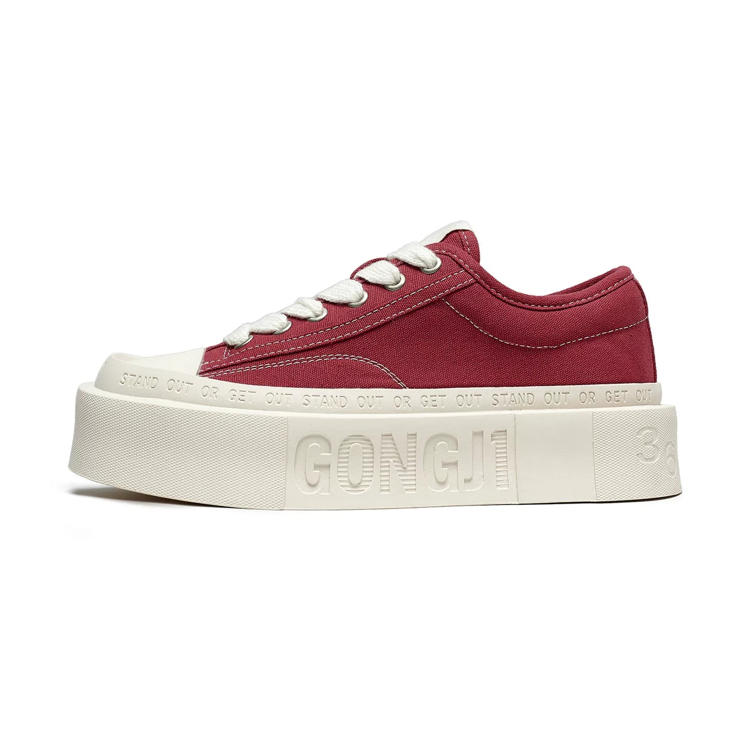 Square-Toe Platform Canvas Sneakers product view 8