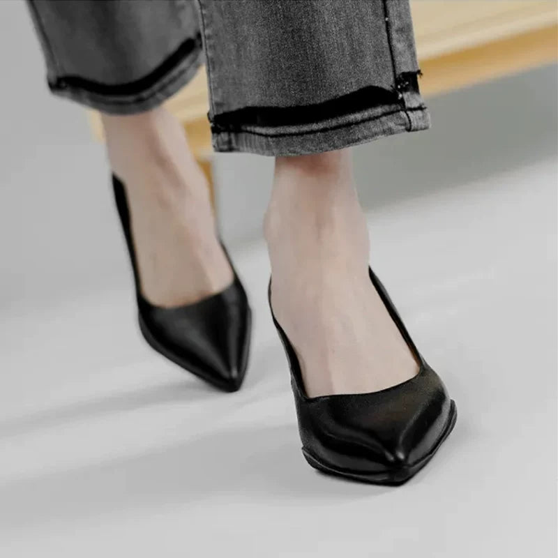 Soft-Leather Point-Toe Kitten Heels product view 7