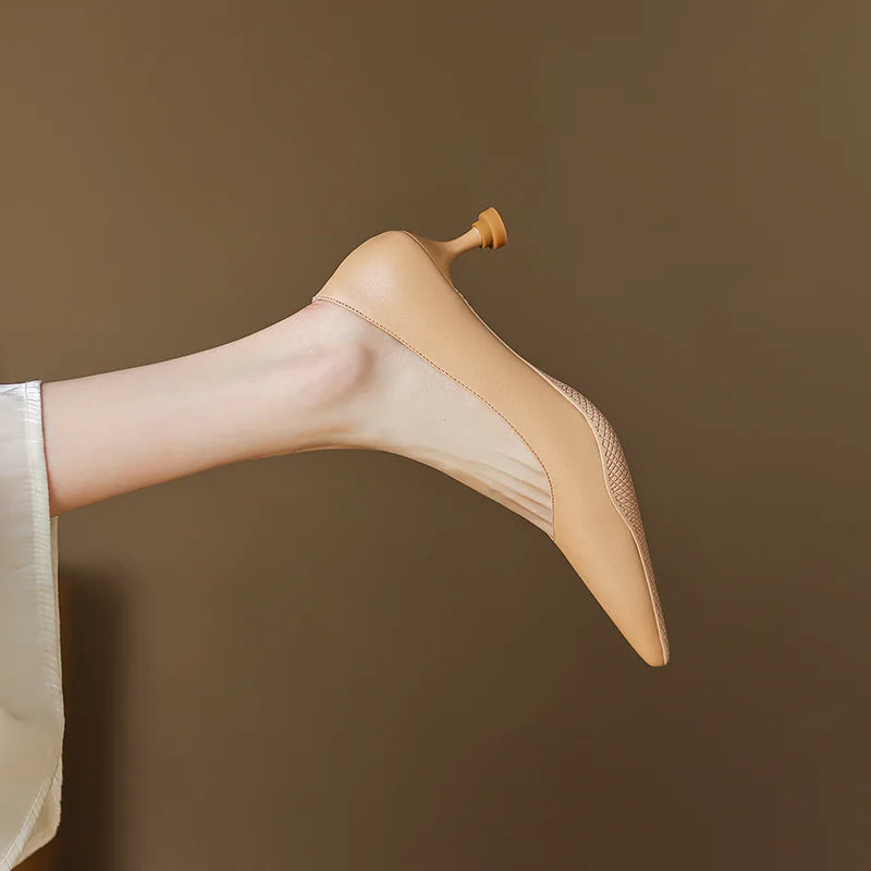 Soft-Leather Point-Toe Kitten Heels product view 8