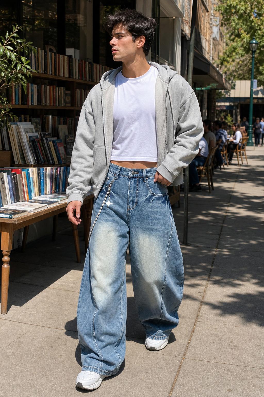 Men's Washed Wide-Leg Jeans UGC showcase 1