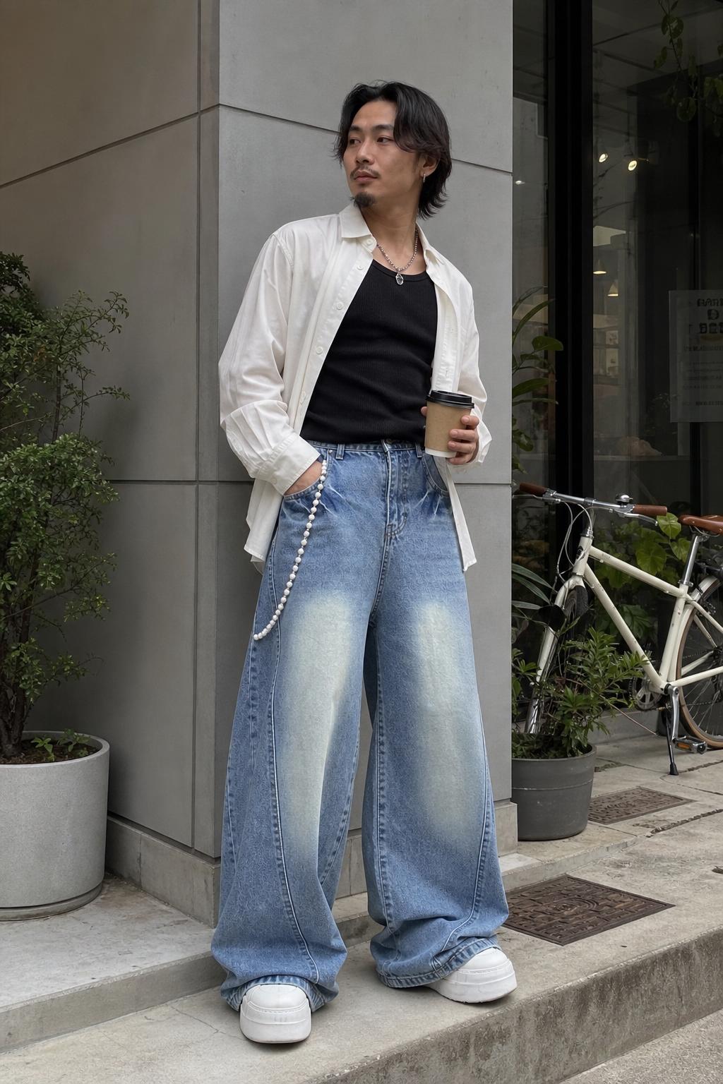 Men's Washed Wide-Leg Jeans UGC showcase 2