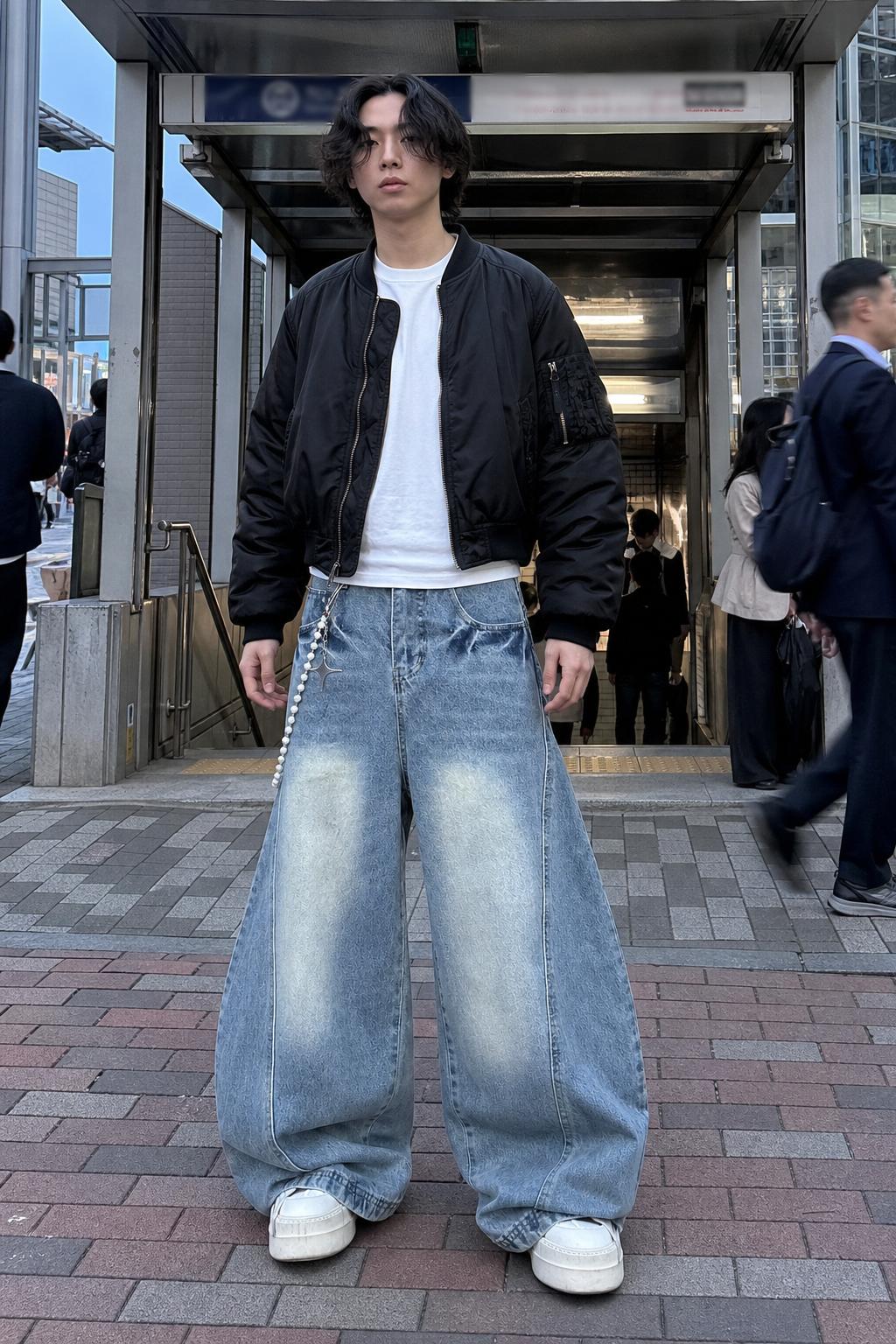 Men's Washed Wide-Leg Jeans UGC showcase 5