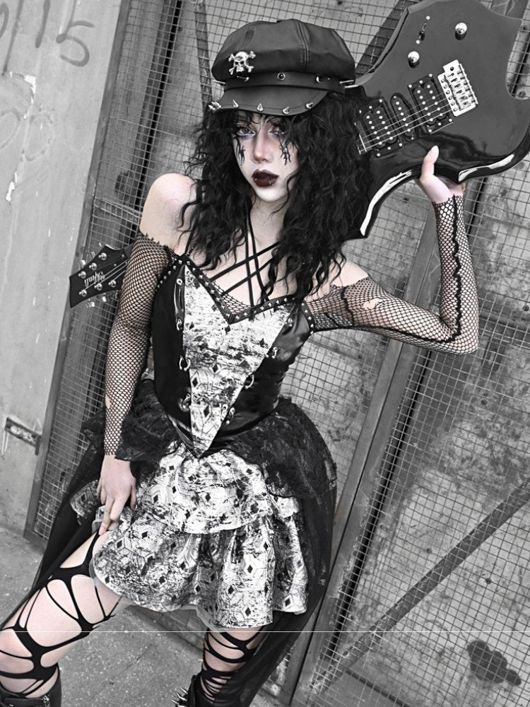 Gothic Butterfly Mesh Dress